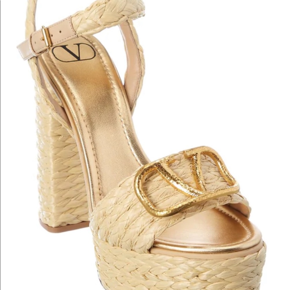 Valentino Platform straw pumps VLOGO